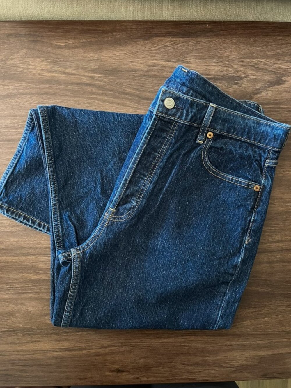 GAP Cheeky Straight High Rise Indigo Jeans, Button Fly, Size 30/10 Short